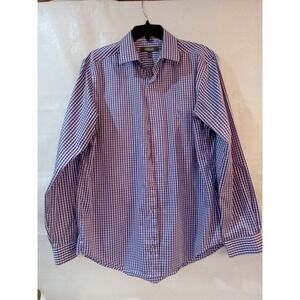 Kenneth Cole Reaction Purple/white Striped Button Down Shirt  L/16 -16.5 A18